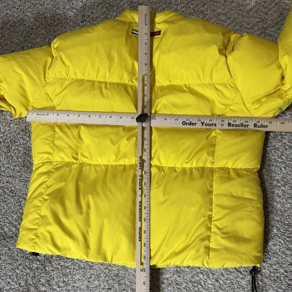 Tommy Hilfiger Yellow Puffer Jacket Womens Large Down Fill Winter Coat - Picture 8 of 10